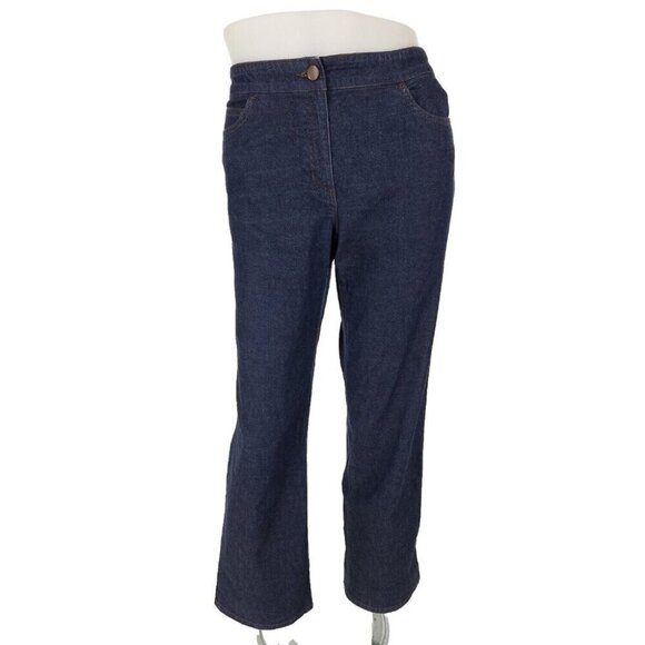 Eileen Fisher P170 Wide Leg Lightweight Denim Pants Size M Blue - Picture 1 of 6